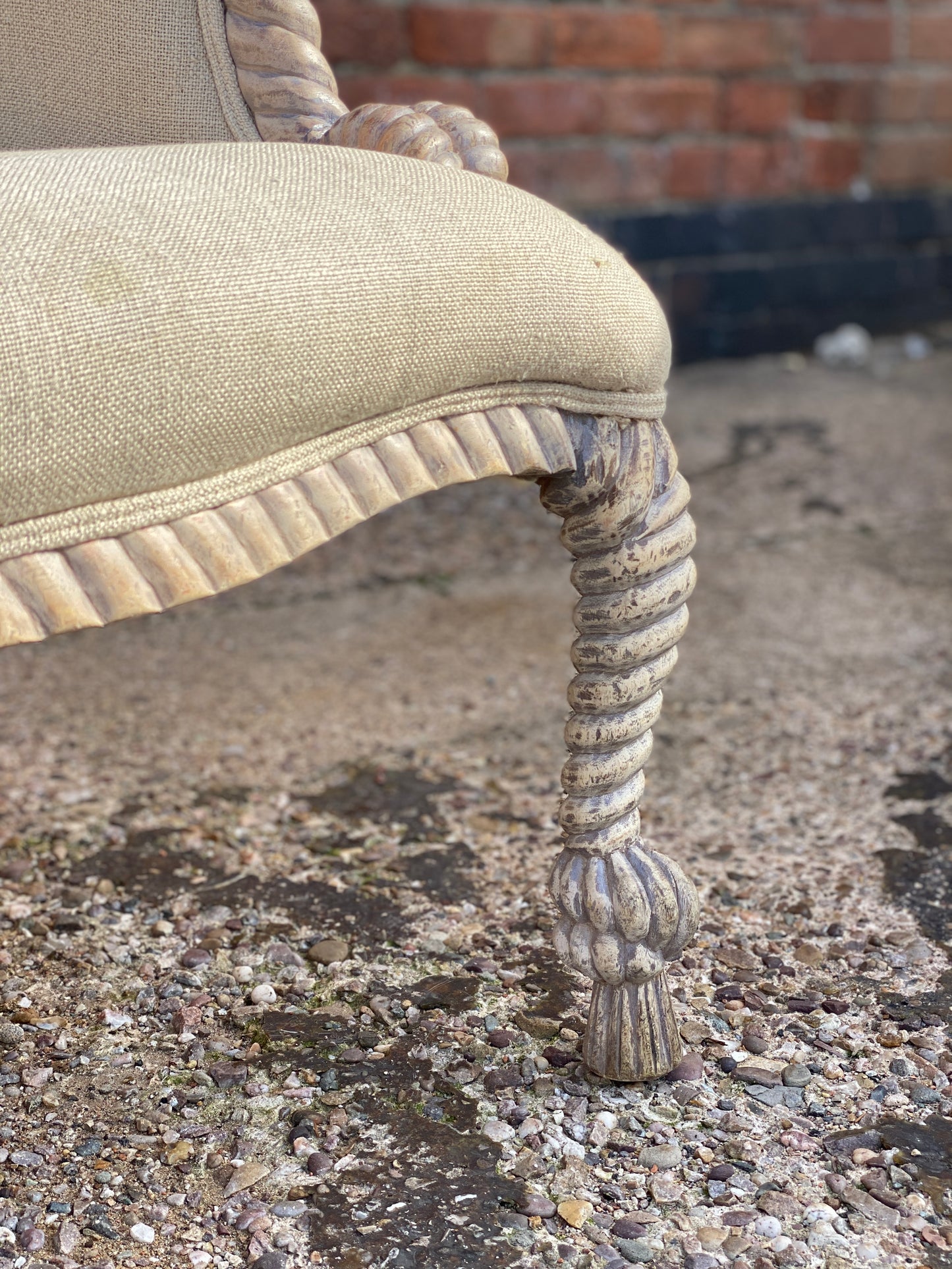 1940s French rope twist sofa