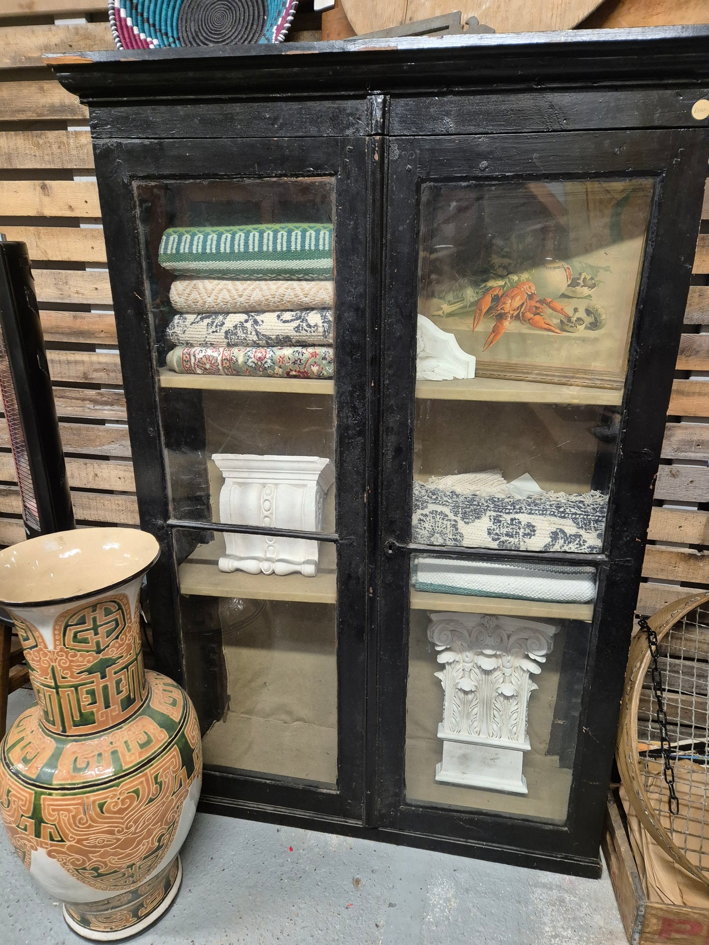 Antique Ebonised Large French Cabinet