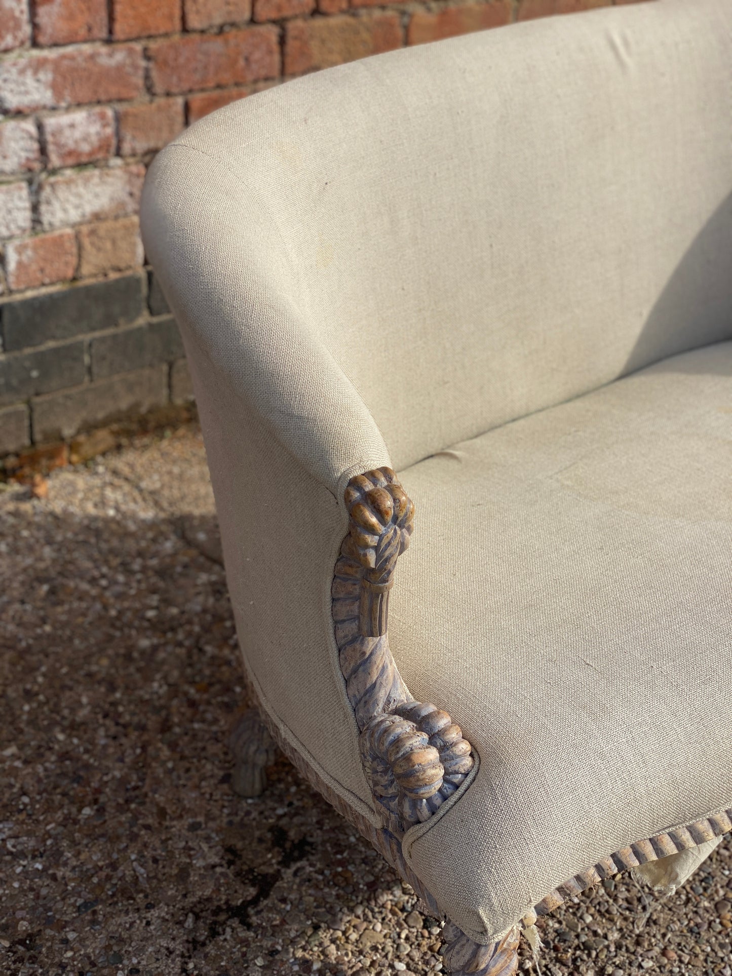 1940s French rope twist sofa