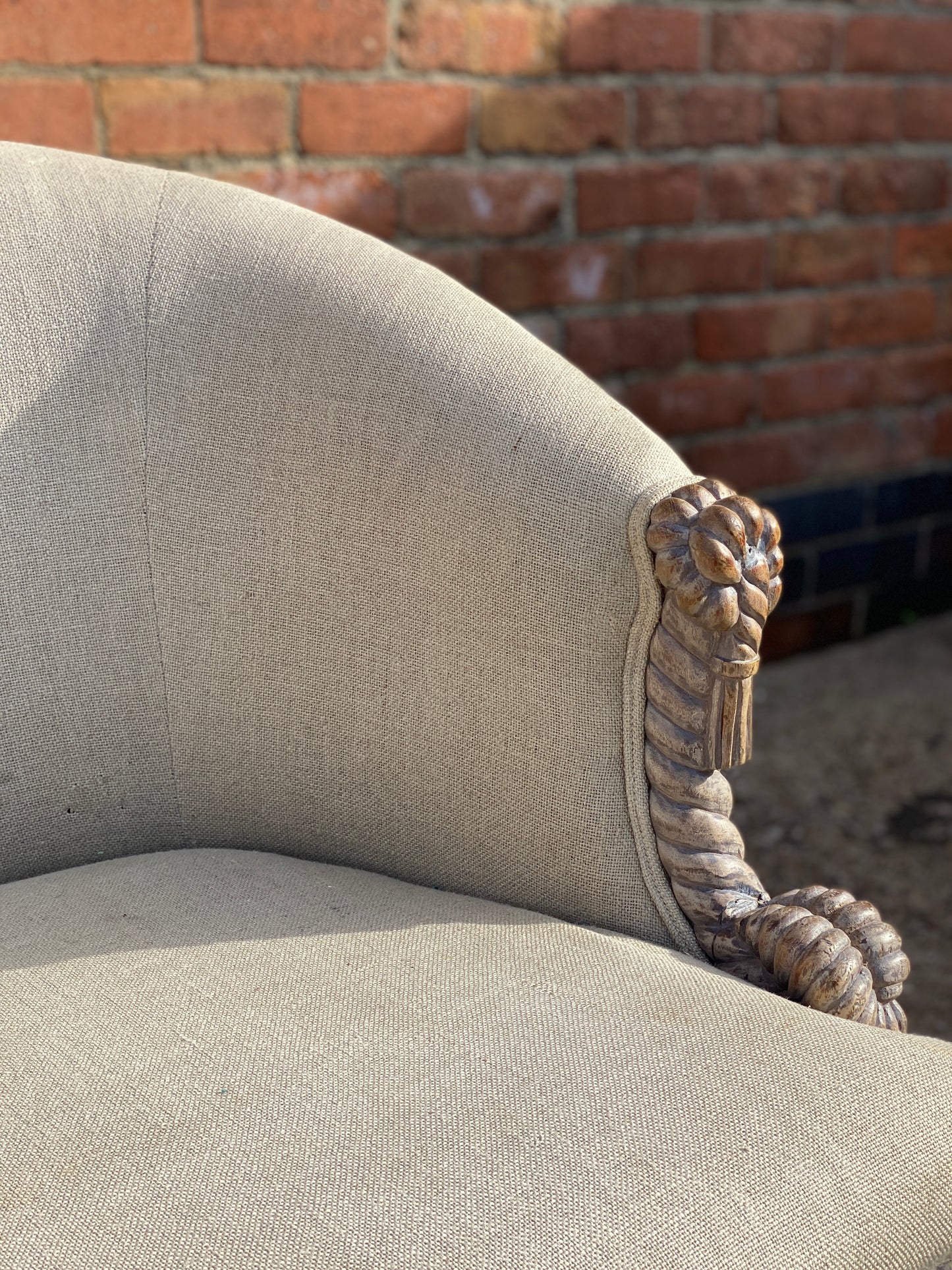 1940s French rope twist sofa