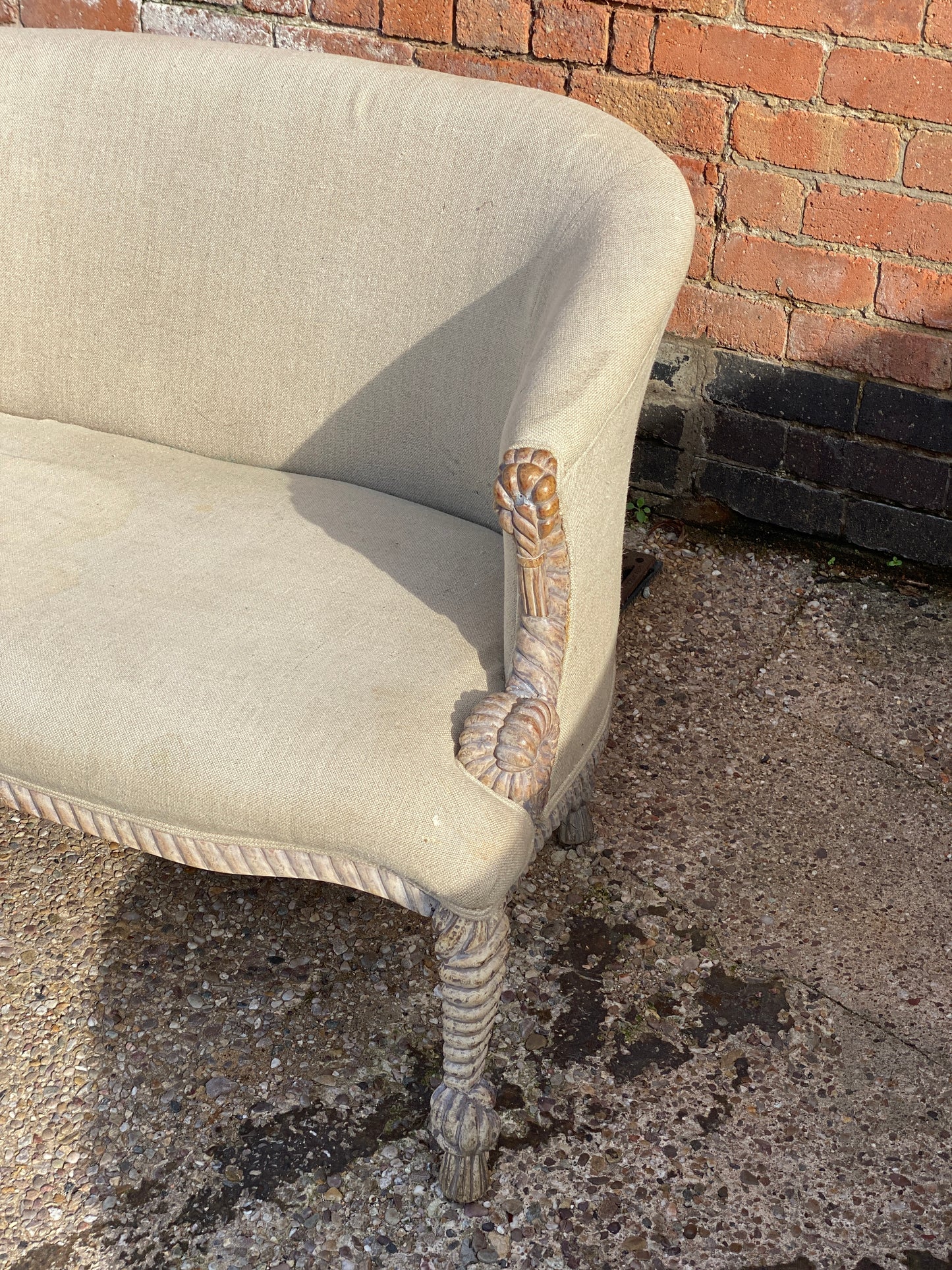 1940s French rope twist sofa