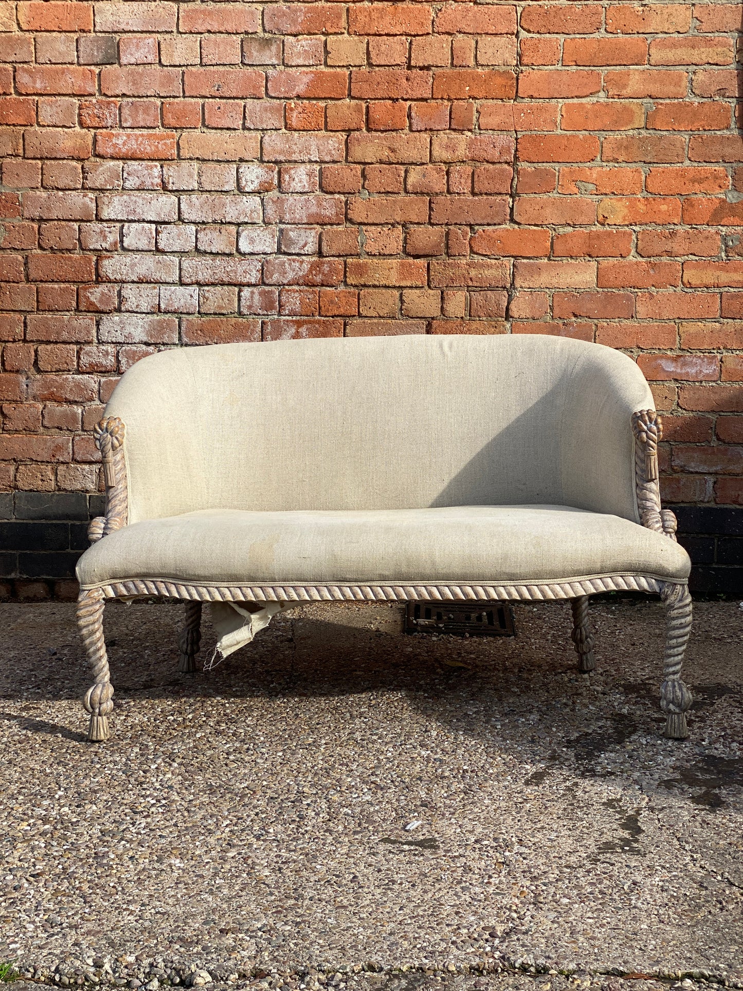1940s French rope twist sofa