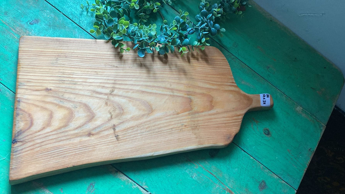 Rustic Solid Wood Serving Board with Handle