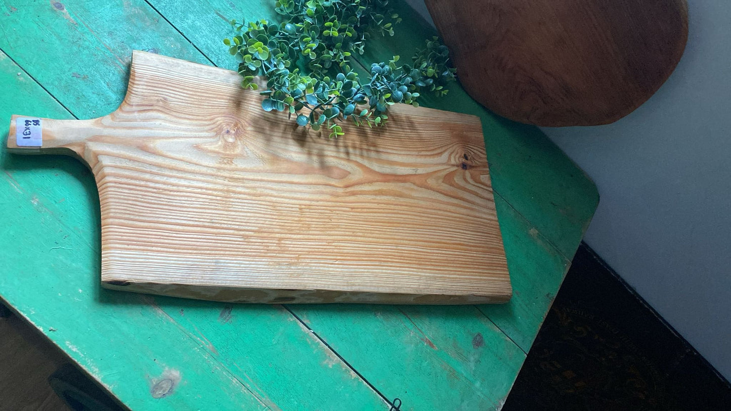 Rustic Solid Wood Serving Board with Handle
