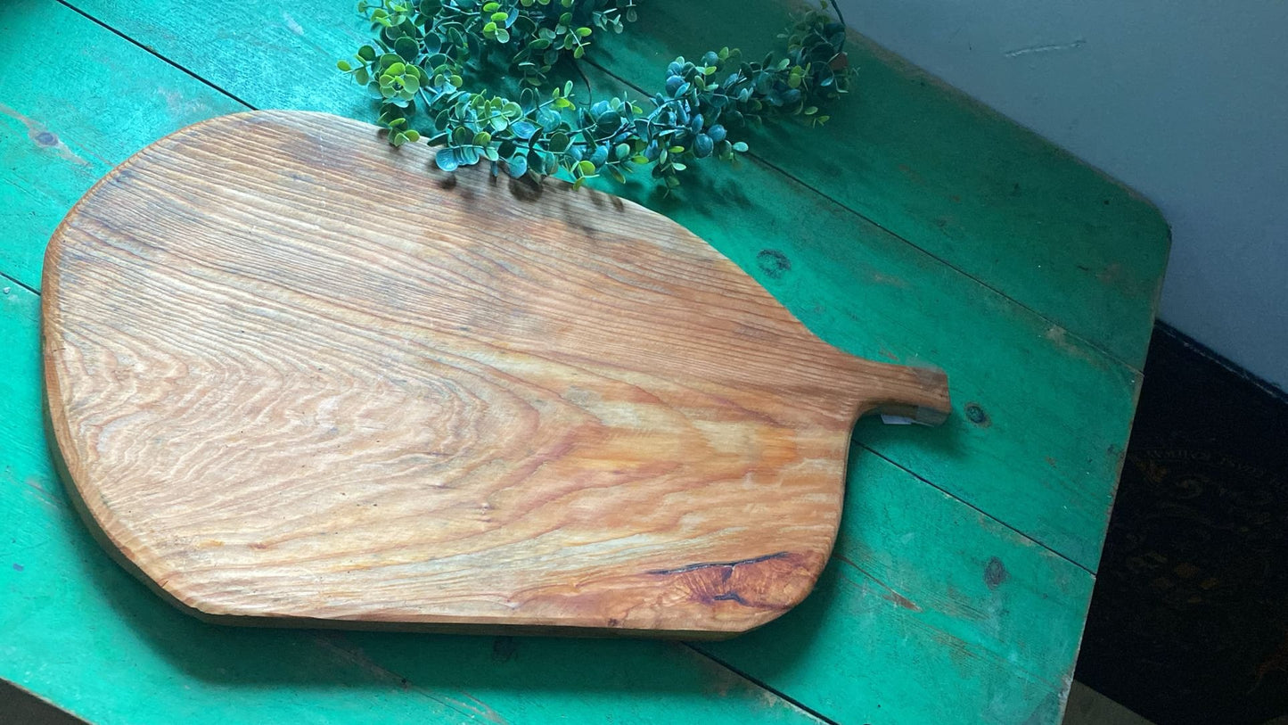 Rustic Solid Wood Serving Board with Handle
