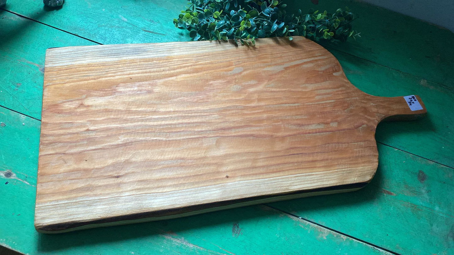 Rustic Solid Wood Serving Board with Handle