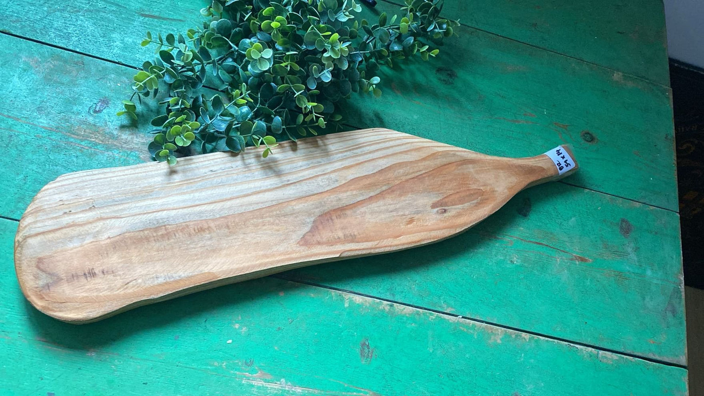 Rustic Solid Wood Serving Board with Handle