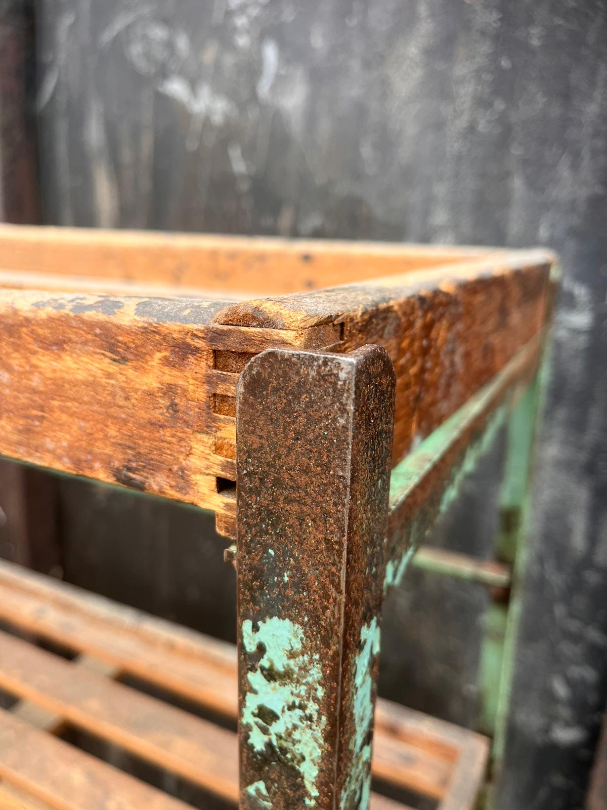 Antique Shoe Last Metal Trolley with Shelves