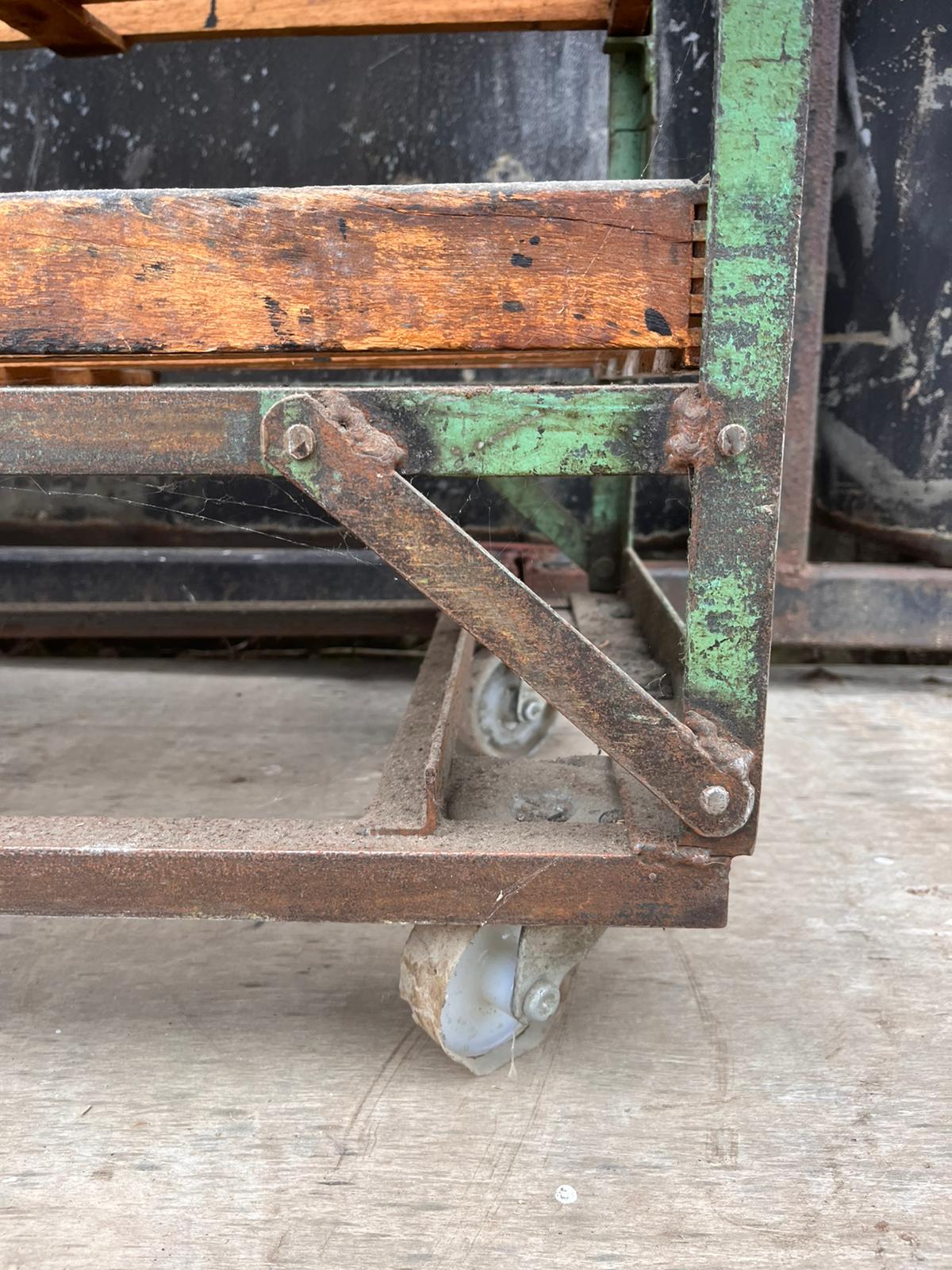 Antique Shoe Last Metal Trolley with Shelves