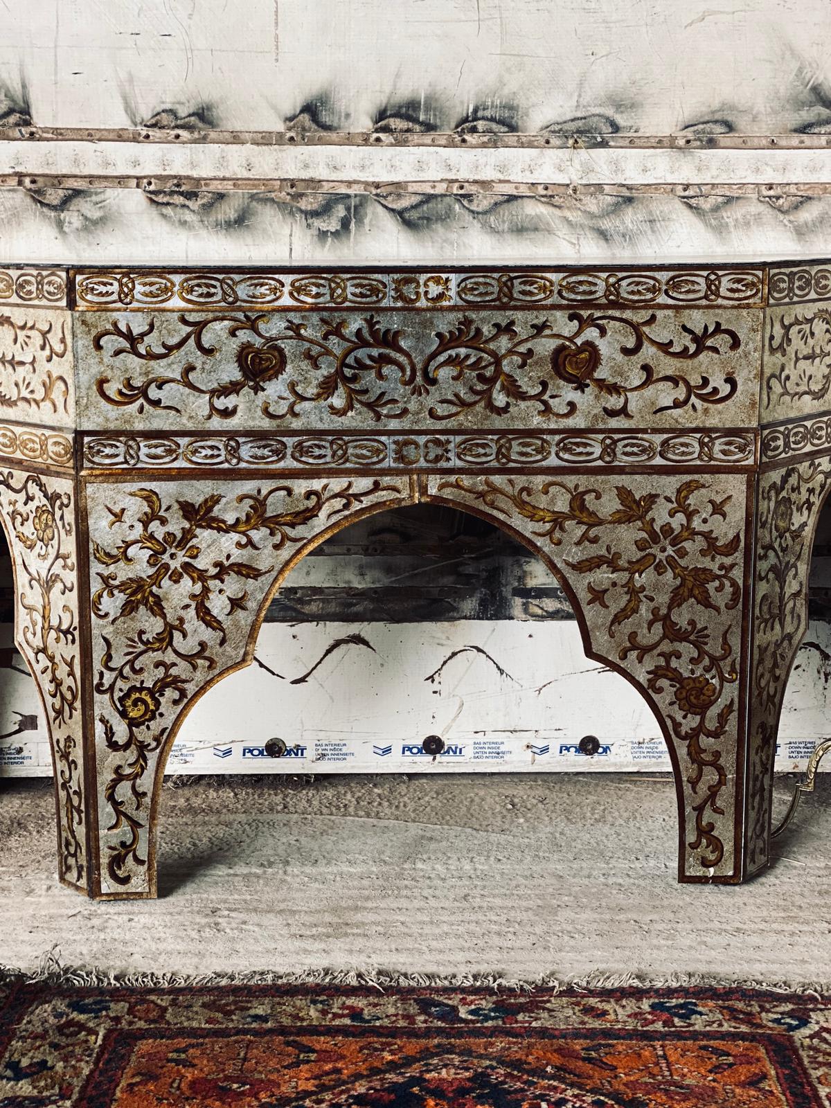 Italian Murano Style Venetian Glass Console Table