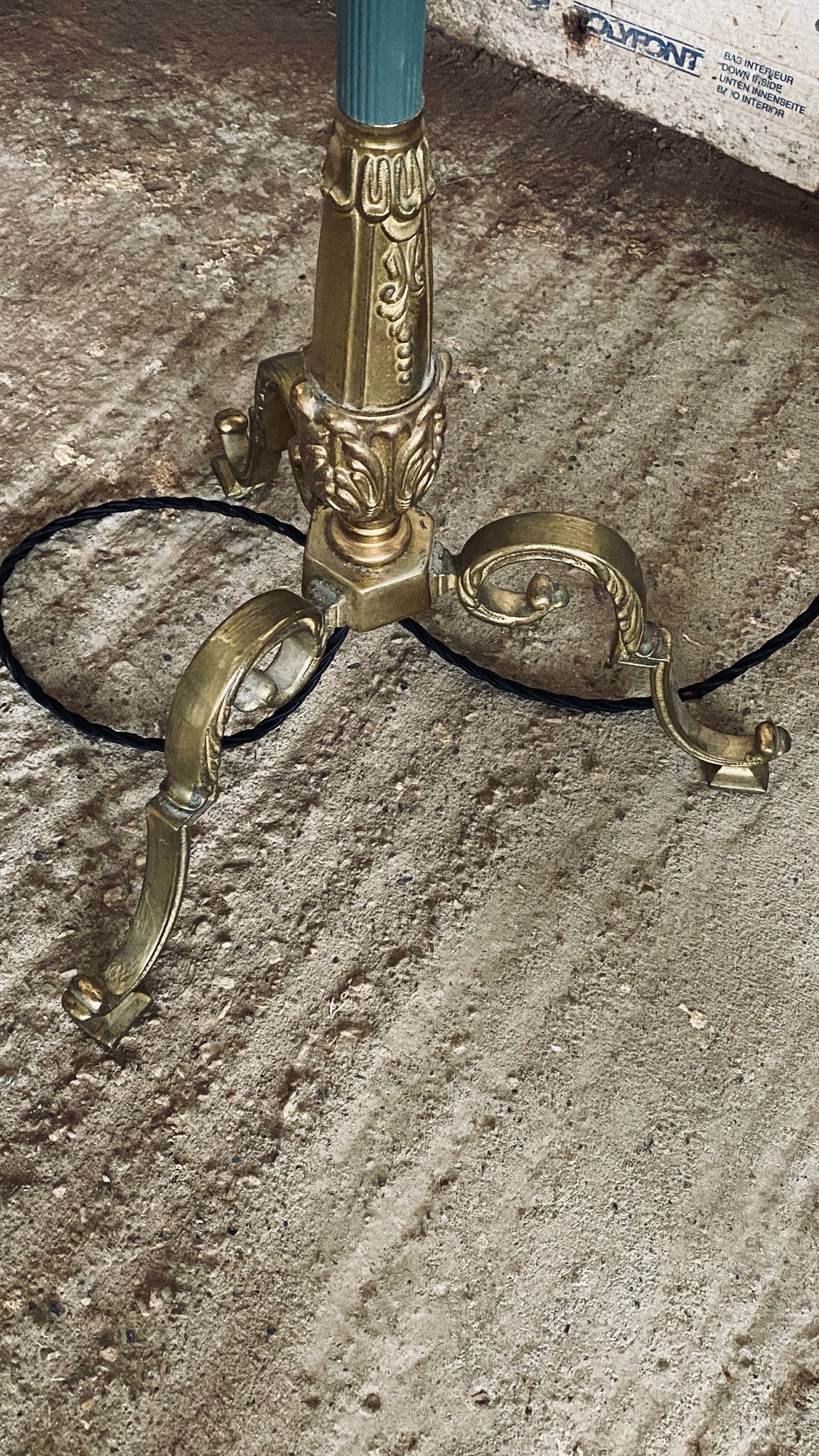Antique French Brass Standing Lamp