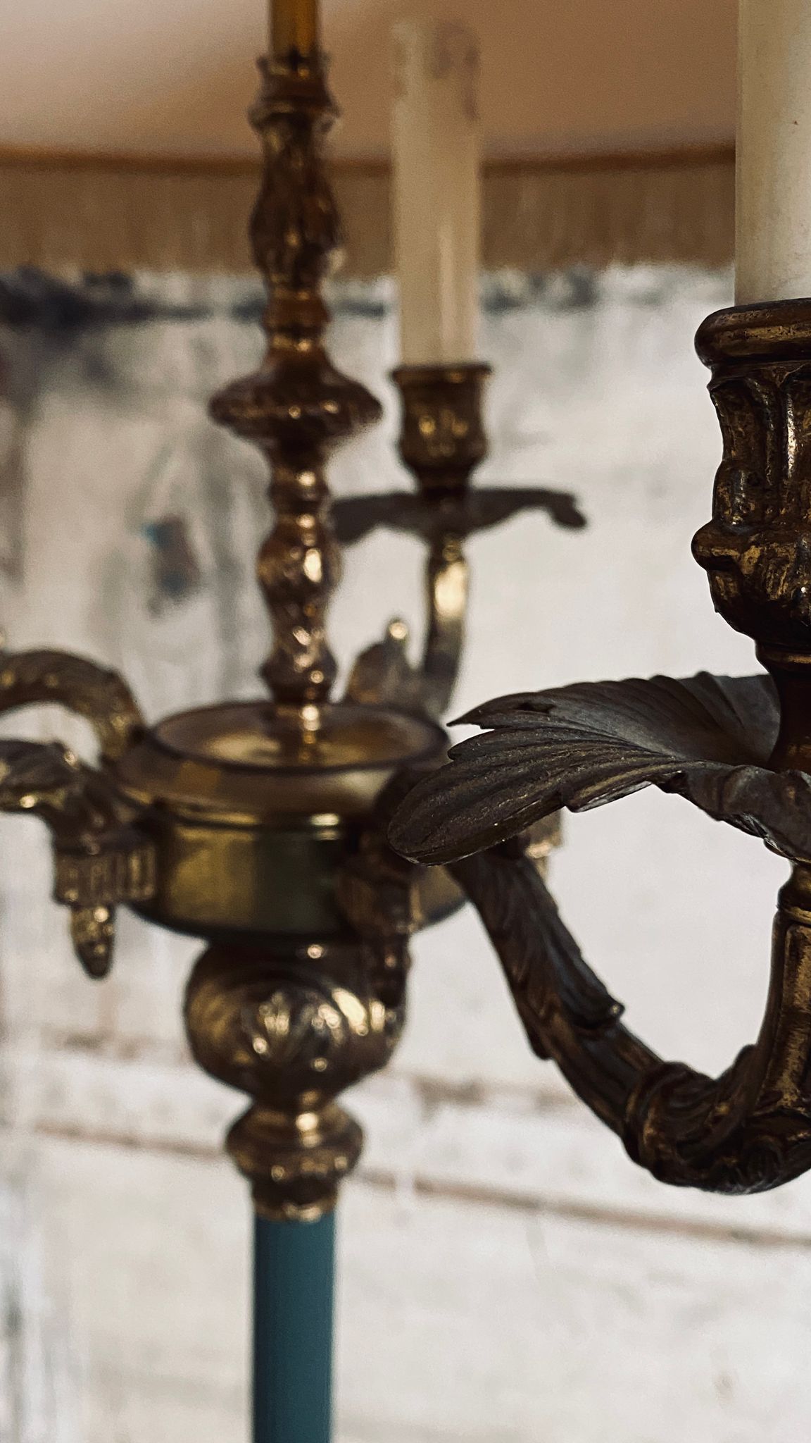 Antique French Brass Standing Lamp