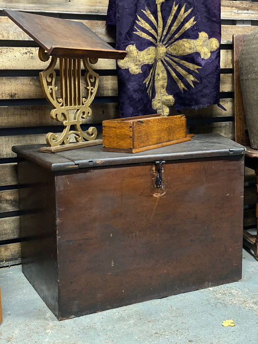 Large Wooden Antique Victorian Bible Box