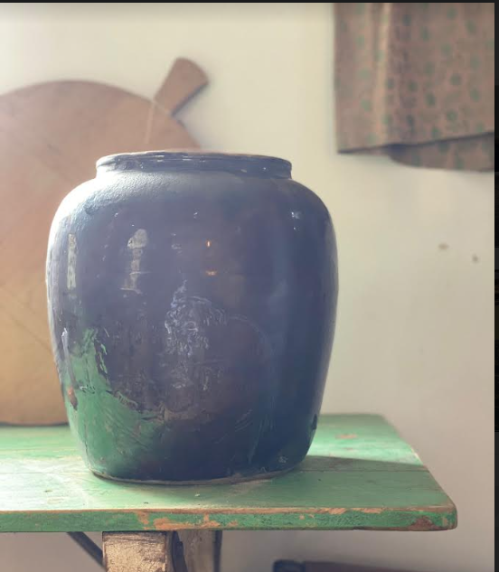 Antique Medium Glazed Decorative Ginger Jar / Vase