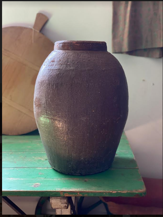 Antique Large Glazed Decorative Rice Wine Jar / Vase