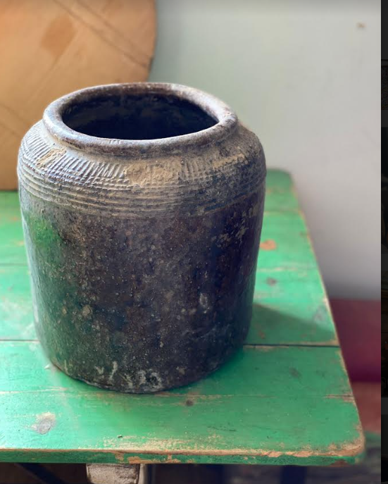 Antique Medium Glazed Decorative Ginger Jar / Vase