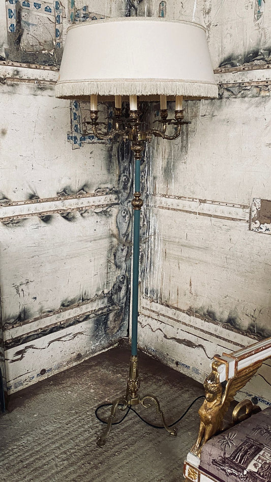 Antique French Brass Standing Lamp