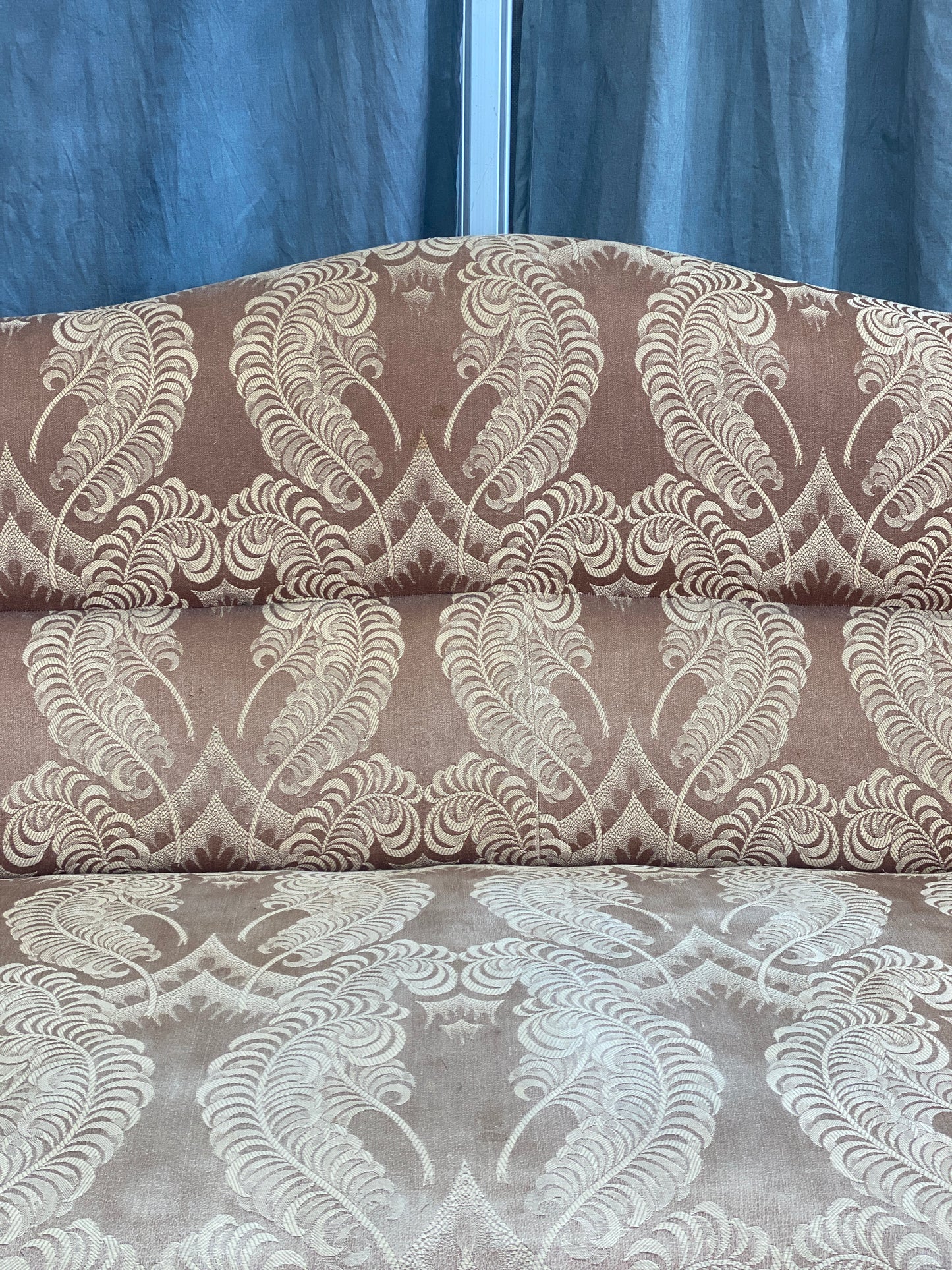 3 seater Victorian sofa with fern leaf upholstery