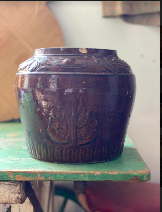 Antique Medium Glazed Decorative Ginger Jar Vase